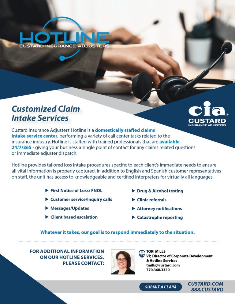 Line of Business One Page Brochures - Custard Insurance Adjusters, Inc.