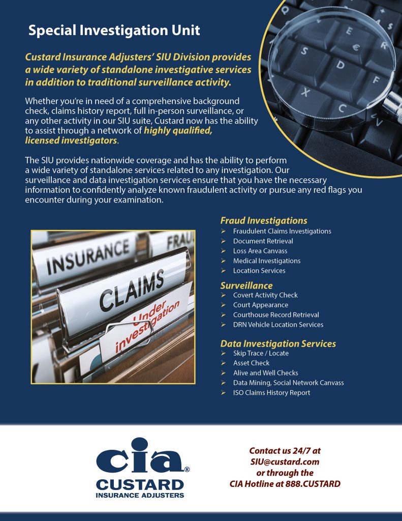 Line of Business One Page Brochures - Custard Insurance Adjusters, Inc.