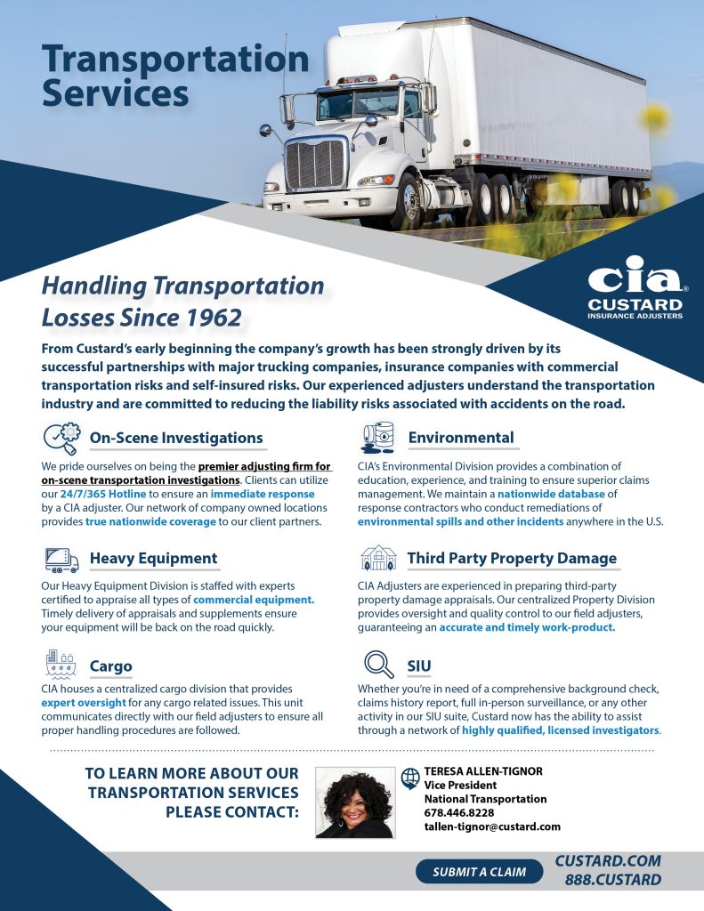 Line of Business One Page Brochures - Custard Insurance Adjusters, Inc.